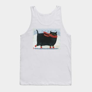 Chonky Black Ice Skater Cat Tank Top